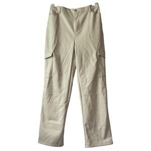 Bagatelle NWT Faux Vegan Leather‎ Straight-Leg High Rise Cargo Pant  Sz M